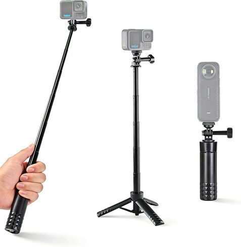 JINGCHEN Extendable Tripod Selfie Stick for Action Cameras Vlog Handle Grip | 7-Section Pole,Tripod Selfie Stick Waterproof Hand Grip for GoPro, DJI, Insta360 and action cameras Lightweight for Travel in Kuwait
