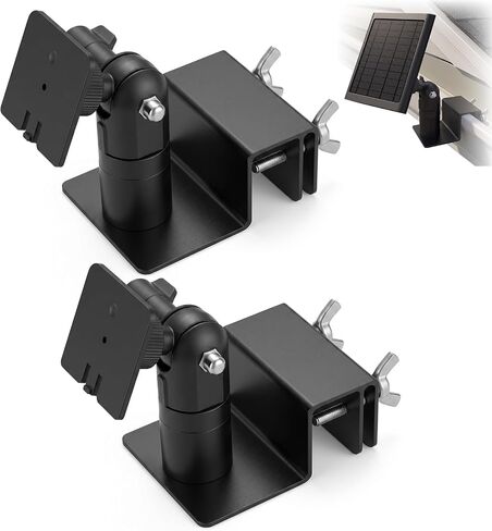 2 PCS Universal Solar Panel Gutter Mount, Black Adjustable Aluminum Alloy Bracket for Ring Arlo Blink Eufy Wyze Reolink Security Cameras and Solar Panels in Kuwait