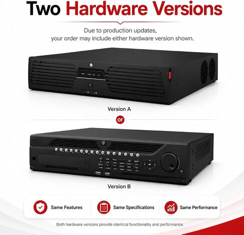 DS-9664NI-M8 8K 64 Channel NVR Recorder for IP Security Cameras, 400Mbps Bandwidth, Supports 64 Cameras, H.265+, 8 SATA Bays Up to 128TB, Dual HDMI & VGA Outputs, Enterprise Surveillance System in Saudi Arabia