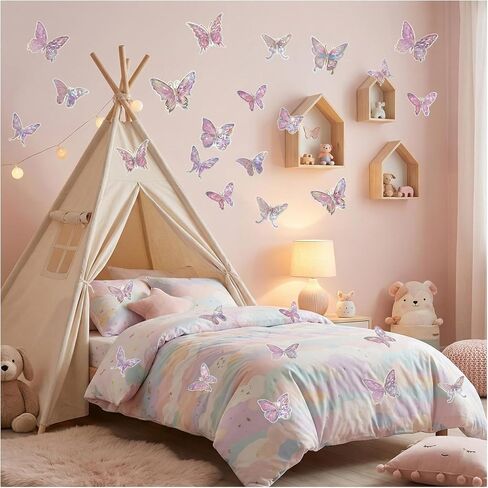 60PCS Butterfly Wall Decor, 3D Butterflies Princess Room Decor, Pink Butterfly Decorations for Wall, Mariposas Decorativas Butterfly Wall Stickers, Mariposas Grandes para Decoracion in Kuwait