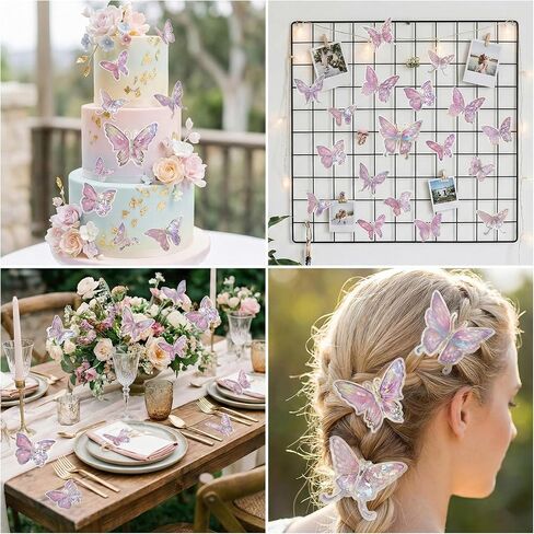 60PCS Butterfly Wall Decor, 3D Butterflies Princess Room Decor, Pink Butterfly Decorations for Wall, Mariposas Decorativas Butterfly Wall Stickers, Mariposas Grandes para Decoracion in Kuwait