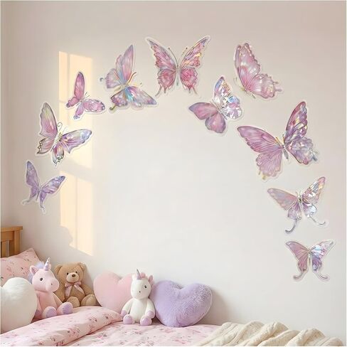 60PCS Butterfly Wall Decor, 3D Butterflies Princess Room Decor, Pink Butterfly Decorations for Wall, Mariposas Decorativas Butterfly Wall Stickers, Mariposas Grandes para Decoracion in Kuwait