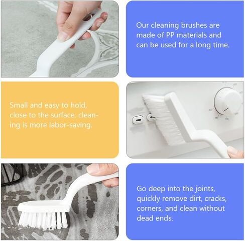 5pcs White Pp Groove Cleaning Brush for Window Gaps and Door Rails | Hanging Hole, Corner Access, Labor-saving Grip, Home Cleaning Tool for Kitchen Crevices and Narrow Tracks in Saudi Arabia