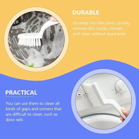 5pcs White Pp Groove Cleaning Brush for Window Gaps and Door Rails | Hanging Hole, Corner Access, Labor-saving Grip, Home Cleaning Tool for Kitchen Crevices and Narrow Tracks in Saudi Arabia