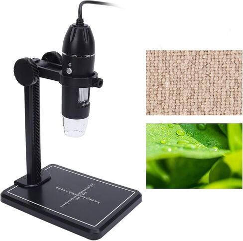 Digital Microscope with Stand, USB Digital Microscope 1600x Magnification, 8 Adjustable LED Lights for PC and Android Phone, ABS Body with Measuring Scale in Kuwait