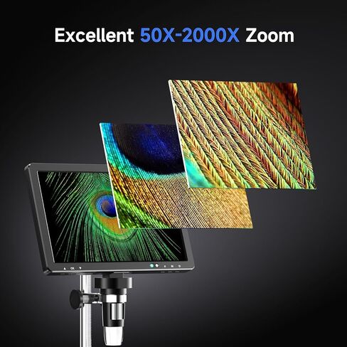 USB Microscope, Digital Microscope 10.1 Inch Scope 2000x Coin with LEDs 20MP Soldering for Electronics, PCB, Repair for in Saudi Arabia