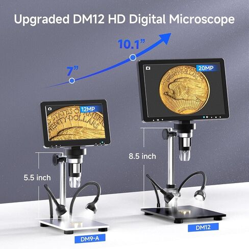 USB Microscope, Digital Microscope 10.1 Inch Scope 2000x Coin with LEDs 20MP Soldering for Electronics, PCB, Repair for in Saudi Arabia
