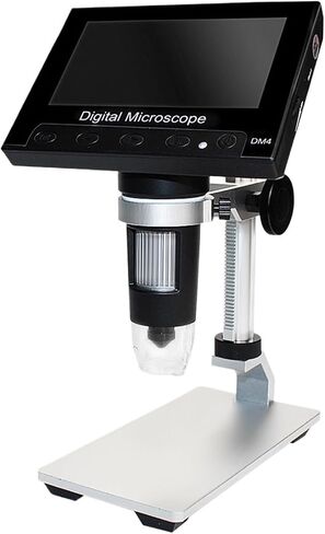 USB Microscope, Digital Microscope 4.3 Inch USB 1000X Magnification 1080P HD Electron for Repair Soldering 8 LEDs for Children Students Adults Beginners Learning and Experiments in Saudi Arabia
