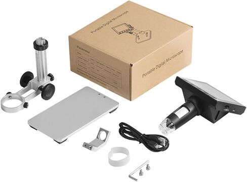 USB Microscope, Digital Microscope 4.3 Inch USB 1000X Magnification 1080P HD Electron for Repair Soldering 8 LEDs for Children Students Adults Beginners Learning and Experiments in Saudi Arabia
