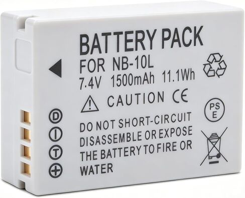 NB-10L NB10L Battery for Canon PowerShot G1 X, G3-X, G15, G16, SX40 HS | SX50 HS SX60 HS Digital Cameras Batteries Upgrade Enduro Capacity 7.4V 1500mah in Saudi Arabia