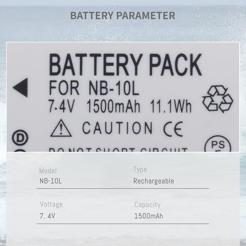 NB-10L NB10L Battery for Canon PowerShot G1 X, G3-X, G15, G16, SX40 HS | SX50 HS SX60 HS Digital Cameras Batteries Upgrade Enduro Capacity 7.4V 1500mah in Saudi Arabia
