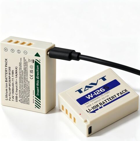 2 Pcs 1500mAh NP-W126 NP-W126s Rechargerable Battery with USB-C Input, for Fujifilm XM5, X100VI, X100V, XS10, XT50, XT30, XT30ii,XT30iii, XT20, XE4, A5 in Kuwait