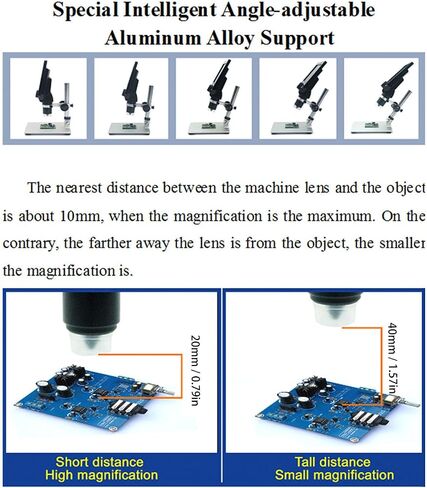 Digital Microscope Auto Focus HD 7 Inch 1200X 12MP for Scientific Research Soldering Repair in Saudi Arabia