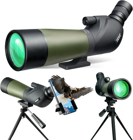 Gosky 20-60x60 HD Spotting Scope with Tripod, Carrying Bag and Scope Phone Adapter - BAK4 45 Degree Angled Spotter Scope Bird Watching Wildlife Scenery in Saudi Arabia
