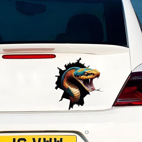 3D Snake Car Decals 2PCS Vinyl Bumper Stickers LB-0018 | 3D snake decals. Waterproof vinyl stickers for car, truck, bumper, laptop, wall, furniture, bedroom. in Kuwait