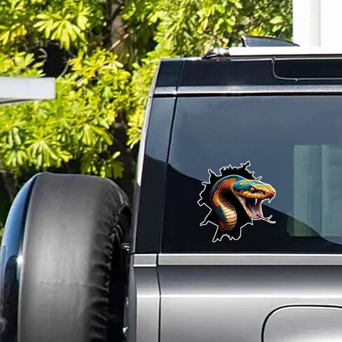 3D Snake Car Decals 2PCS Vinyl Bumper Stickers LB-0018 | 3D snake decals. Waterproof vinyl stickers for car, truck, bumper, laptop, wall, furniture, bedroom. in Kuwait