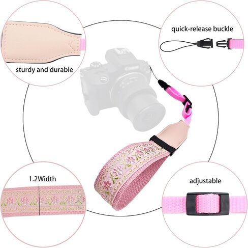 LEMEDE Quick Release Camera Wrist Strap - 10in Adjustable, Unique Design Anti-SlipSecure Hand Band,Lightweight for Travel in Saudi Arabia
