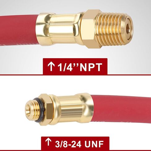 Tire Inflator Hose, 12 Inch Red Rubber Hose Whip for Tire Pressure Inflator Gauge in Kuwait
