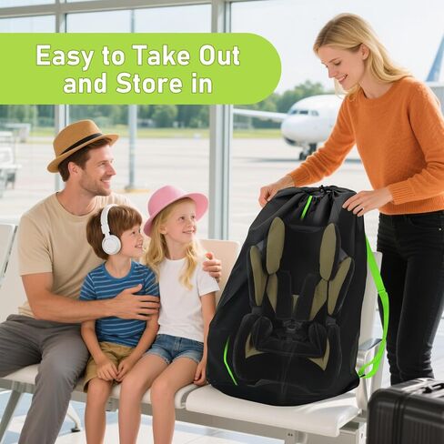 Car Seat Bags For Airplane Travel | Gate Check Bag, Durable Travel Bag with Thickened Shoulder Straps and 2pcs Luggage Tags For Airplane in Kuwait