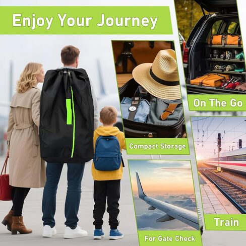 Car Seat Bags For Airplane Travel | Gate Check Bag, Durable Travel Bag with Thickened Shoulder Straps and 2pcs Luggage Tags For Airplane in Kuwait