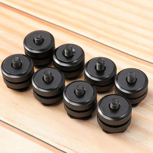 ULTECHNOVO 4pcs Hot Shoe Adapter Cold Shoe Mount with Tripod Screw Double Layer Flash for DSLR Camera Photography Accessories in Kuwait