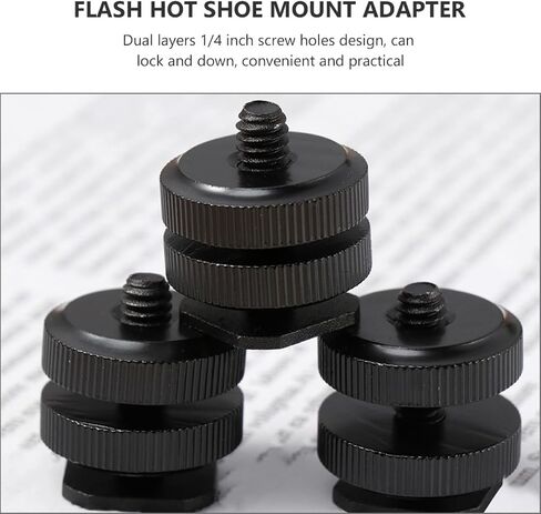 ULTECHNOVO 4pcs Hot Shoe Adapter Cold Shoe Mount with Tripod Screw Double Layer Flash for DSLR Camera Photography Accessories in Kuwait