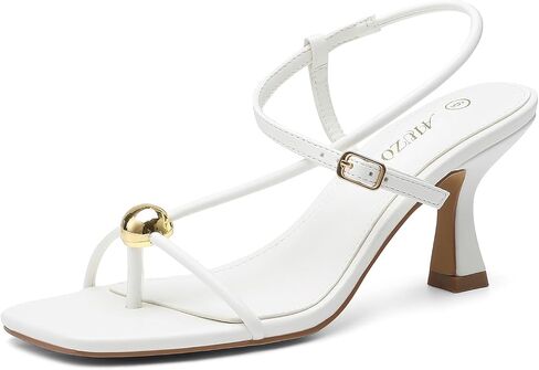 Women's Kitten Heel Sandals, Square Open Toe Slingback Flip Flop Heels with Adjustable Ankle Strap Gold Buckle, Strappy Dress Shoes for Office Commute Party Dating in Saudi Arabia