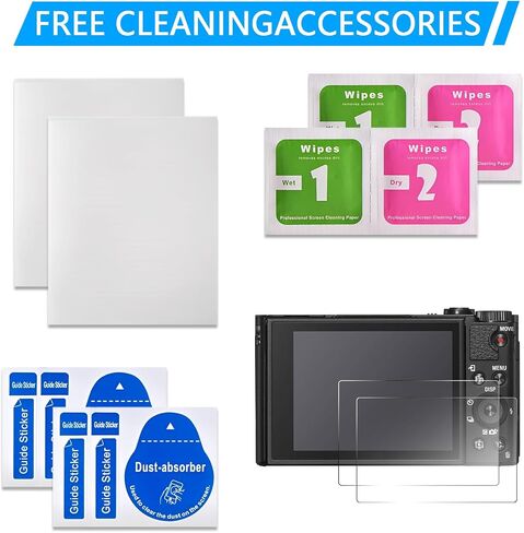 2PCS Screen Protector Film Compatible with SONY HX99 HX99V WX800 WX700 Camera, 9H Hardness Crystal Clear Tempered Glass Screen Film for Photographers Vloggers Studio Use, Anti-scratch Anti-Fingerprint in Kuwait