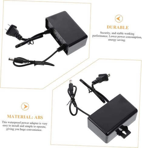 Waterproof Power Supply Adapter Us Plug 12V AC100 ABS Black in Saudi Arabia