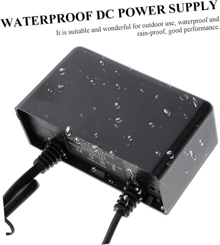 Waterproof Power Supply Adapter Us Plug 12V AC100 ABS Black in Saudi Arabia