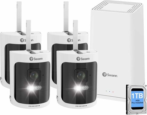 مجموعة أدوات الأمان اللاسلكية Swann 4K مع 3 كاميرات خالية من الأسلاك وبرج NVR in Kuwait