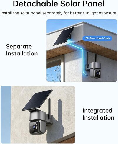 Solar Security Camera, Outdoor Security Camera Wireless, 2K Color Night Vision, 360° PTZ Security Camera Outdoor, PIR Human Detection, Two-Way Voice Calling in Kuwait