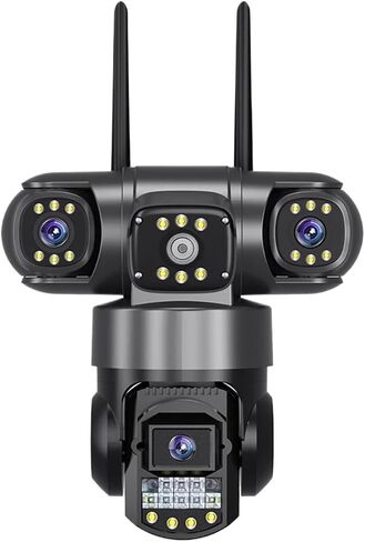 V380 Pro WiFi IP Camera Outdoor 12MP 6K Triple Lenses Triple Screens Security Video Monitor Night Vision Waterproof CCTV Cameras(UK Plug,Only Camera) in Kuwait