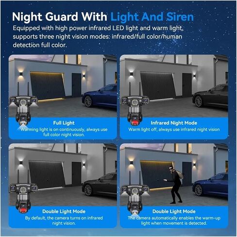 V380 Pro WiFi IP Camera Outdoor 12MP 6K Triple Lenses Triple Screens Security Video Monitor Night Vision Waterproof CCTV Cameras(UK Plug,Only Camera) in Kuwait