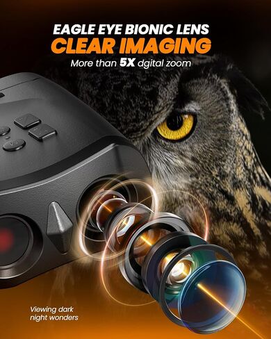 Night Vision Goggles, True 4K Night Vision Binoculars, Equipped with 50mm Objective Lens, 850nm IR, 3'' HD Screen 4000mAh Rechargeable Battery, Suit for Wildlife Watching and Camping in Kuwait