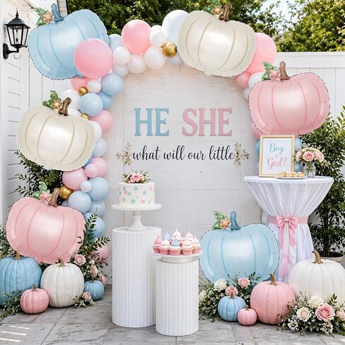 Little Pumpkin Foil Balloon Set 6 Pcs 21 Inch Baby Shower | Six 21-inch pumpkin foil balloons for fall baby showers and gender reveal parties, suitable for boy or girl decor in Saudi Arabia