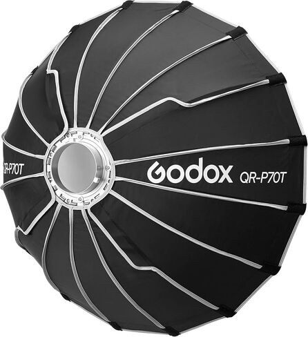 Godox Flash QR-P70T Softbox سريع الإصدار 27.5 بوصة مع حامل بوينز، وتوزيع الضوء الناعم المتساوي للاستوديو والتصوير الفوتوغرافي في الموقع، والفيديو، والصور الشخصية، والمقابلات، ولقطات المنتج in Kuwait