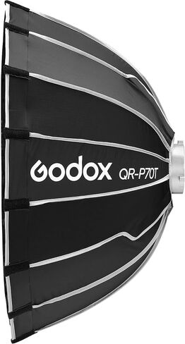 Godox Flash QR-P70T Softbox سريع الإصدار 27.5 بوصة مع حامل بوينز، وتوزيع الضوء الناعم المتساوي للاستوديو والتصوير الفوتوغرافي في الموقع، والفيديو، والصور الشخصية، والمقابلات، ولقطات المنتج in Kuwait