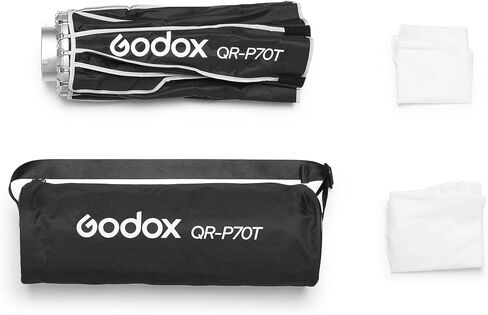 Godox Flash QR-P70T Softbox سريع الإصدار 27.5 بوصة مع حامل بوينز، وتوزيع الضوء الناعم المتساوي للاستوديو والتصوير الفوتوغرافي في الموقع، والفيديو، والصور الشخصية، والمقابلات، ولقطات المنتج in Kuwait