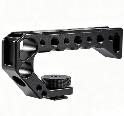 Universal Cold Shoe Top Handle,Built-in Cold Shoe Mount, Ergonomic Grip, Anti-Slip Design, Compatible with DSLR/Mirrorless Cameras, Gimbals, Camcorders for Vlog/Video Shooting/Interview in Kuwait