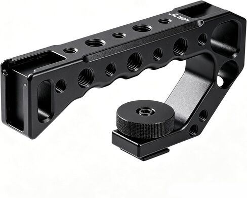 Universal Cold Shoe Top Handle,Built-in Cold Shoe Mount, Ergonomic Grip, Anti-Slip Design, Compatible with DSLR/Mirrorless Cameras, Gimbals, Camcorders for Vlog/Video Shooting/Interview in Kuwait