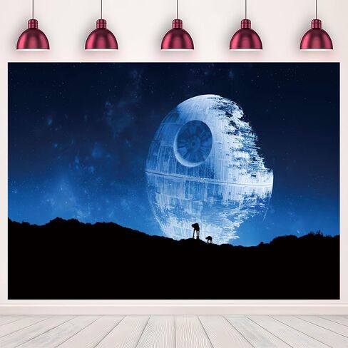 7x5FT Death Blue Star Photo Backdrop Galactic Superweapon Galaxy Theme Photography Background Universe Outer Space Baby Shower Birthday Party Decor Banner Studio Booth Props in Saudi Arabia