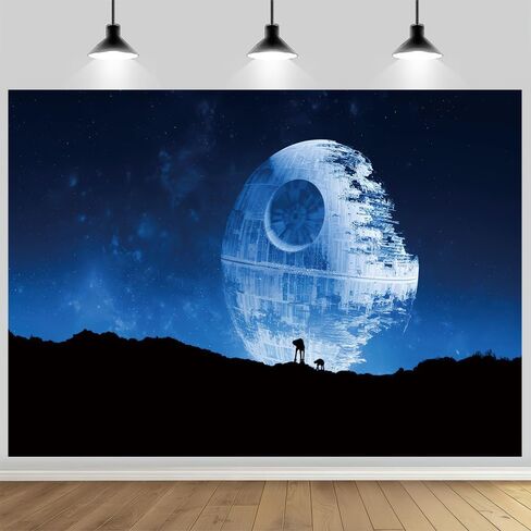 7x5FT Death Blue Star Photo Backdrop Galactic Superweapon Galaxy Theme Photography Background Universe Outer Space Baby Shower Birthday Party Decor Banner Studio Booth Props in Saudi Arabia