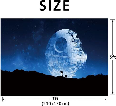 7x5FT Death Blue Star Photo Backdrop Galactic Superweapon Galaxy Theme Photography Background Universe Outer Space Baby Shower Birthday Party Decor Banner Studio Booth Props in Saudi Arabia