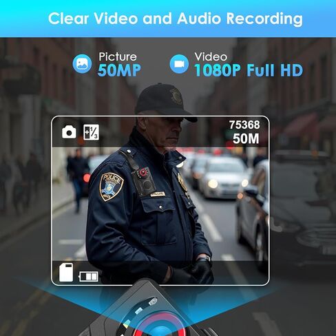Body Camera with Audio and Video Recording: 1080P FHD Body Cam with Night Vision Video Recorder, 10HR Battery, 2.0" Screen, 128GB Wearable Bodycam for Law Enforcement, Security, and Outdoor Work in Kuwait