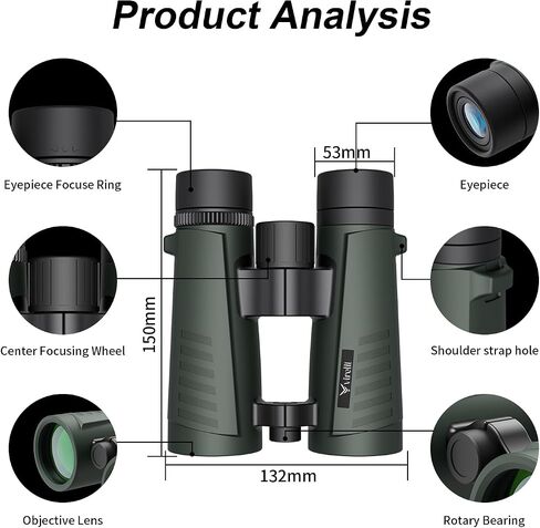 10x32 Professional Binoculars | 42mm Large Objective, Non-Slip Grip in Kuwait
