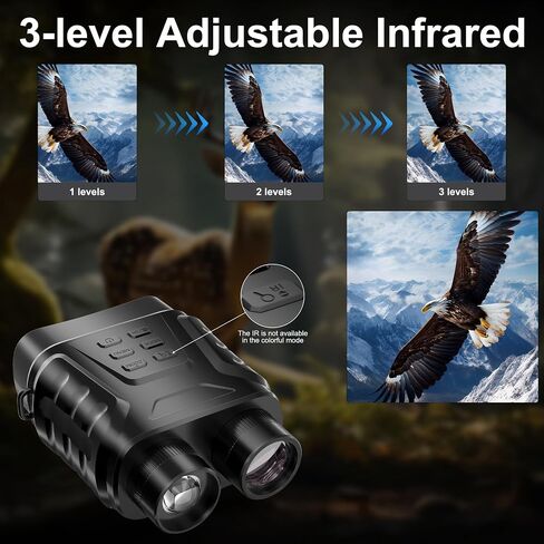 4K Night Vision Goggles Goggles for Adults, 8X Digital Zoom, Adjustable IR Light, 1312 FT Viewing Range in Total Darkness, 64GB Card, Perfect for Camping, Hunting, Surveillance, Adventures in Saudi Arabia