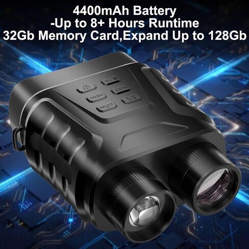 4K Night Vision Goggles Goggles for Adults, 8X Digital Zoom, Adjustable IR Light, 1312 FT Viewing Range in Total Darkness, 64GB Card, Perfect for Camping, Hunting, Surveillance, Adventures in Saudi Arabia