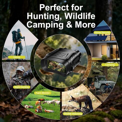 4K Night Vision Goggles Goggles for Adults, 8X Digital Zoom, Adjustable IR Light, 1312 FT Viewing Range in Total Darkness, 64GB Card, Perfect for Camping, Hunting, Surveillance, Adventures in Saudi Arabia