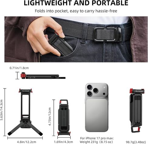 Action 5 Pro/4/3 Magnetic Quick Release Tripod Stand, Aluminum Alloy Mini Desktop Mount Table Holder for DJI Osmo 360, with 180° Adjustable, 1/4" Screw Hole, Arca-Swiss & Foldable Hook Accessories in Kuwait